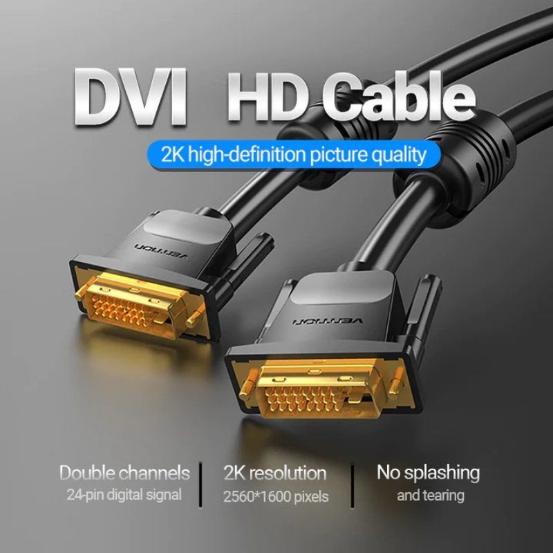 DVI Vention EAABG Cabo DVI / Dvi-d Macho - Dvi-d Macho / 1,5 M / Preto