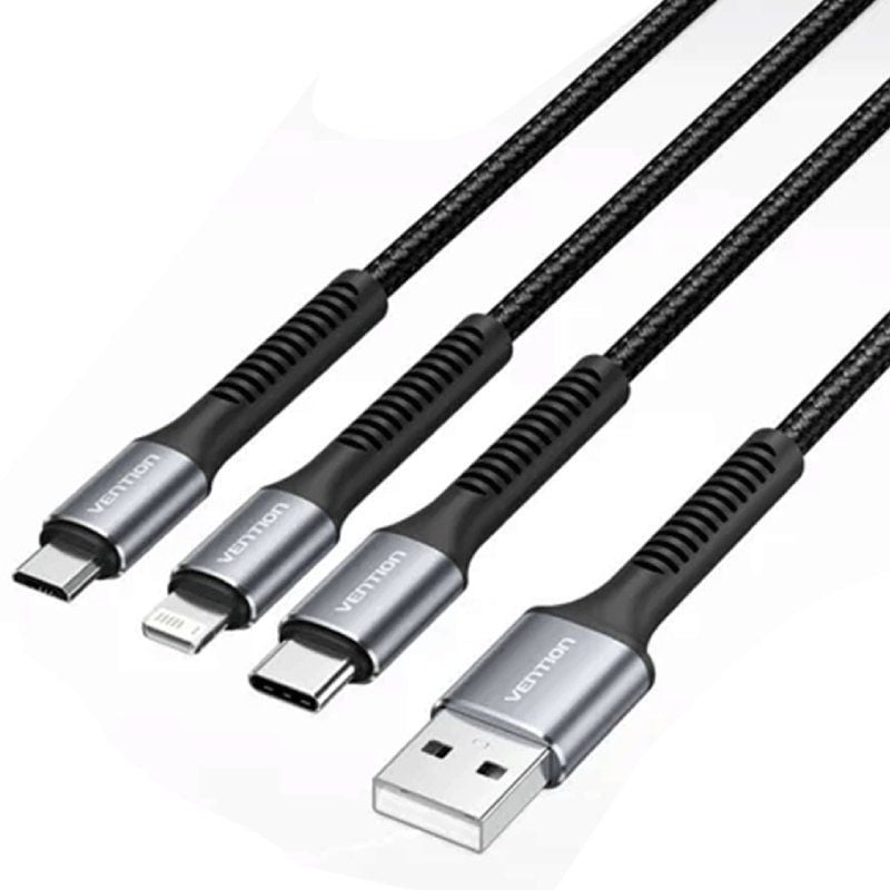 USB 2.0 Lightning Vention H18BAV / USB Type-c Macho / Lightning Macho - Microusb Macho - USB Macho…