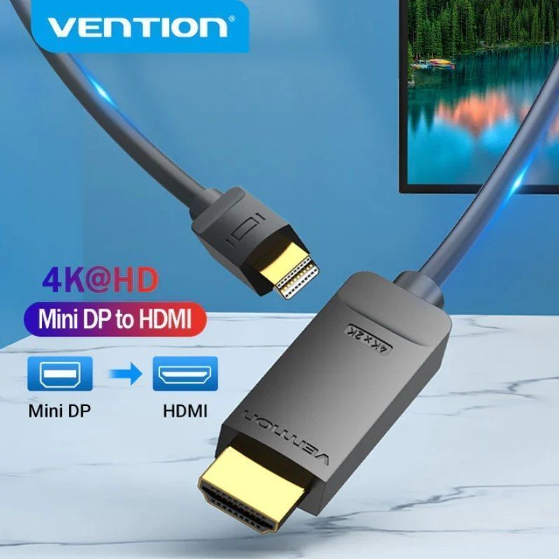 Vention HAHBG / Cabo Conversor Mini Displayport Macho - HDMI Macho / 1,5 M / Preto