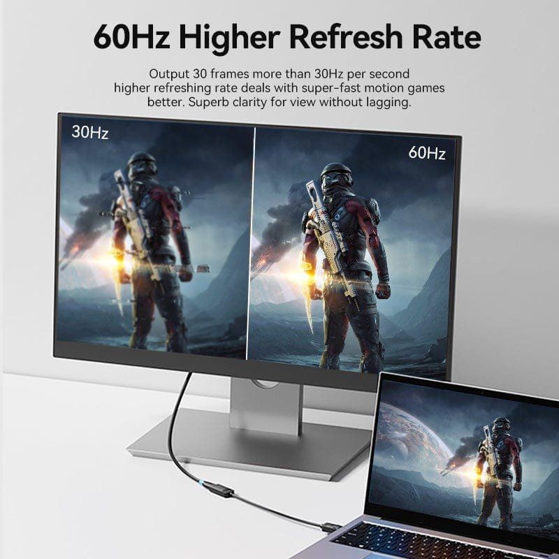 Cabo Conversor Vention HBZBB / Displayport Macho - HDMI 4K Fêmea / 15cm / Preto