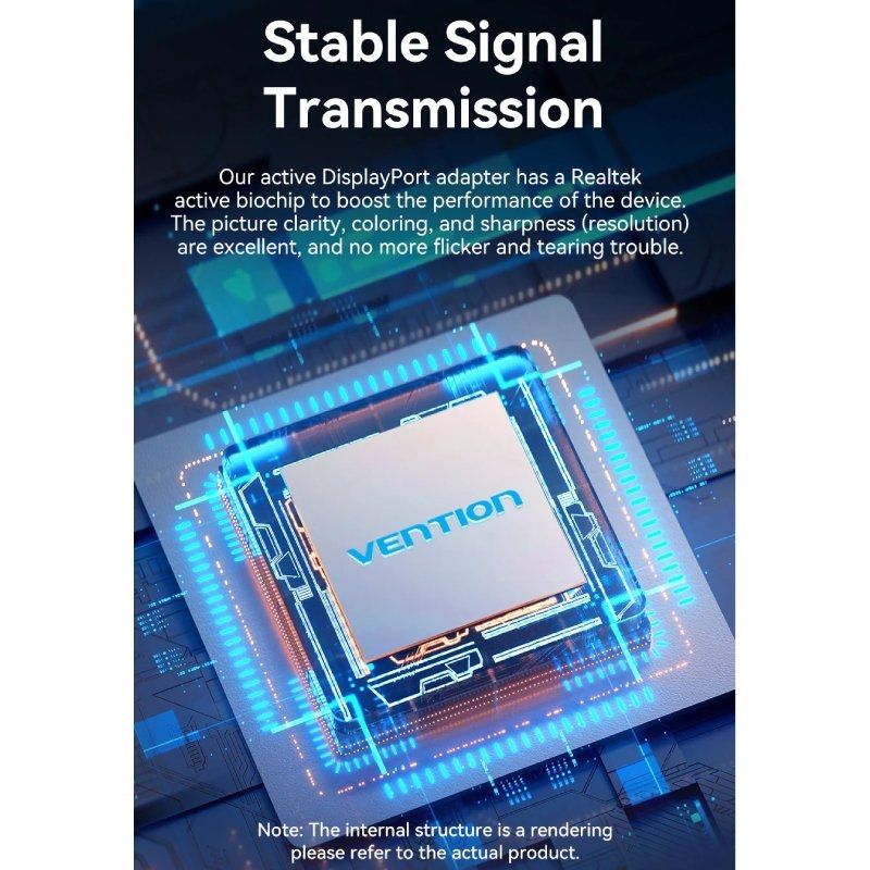 Cabo Conversor Vention HBZBB / Displayport Macho - HDMI 4K Fêmea / 15cm / Preto