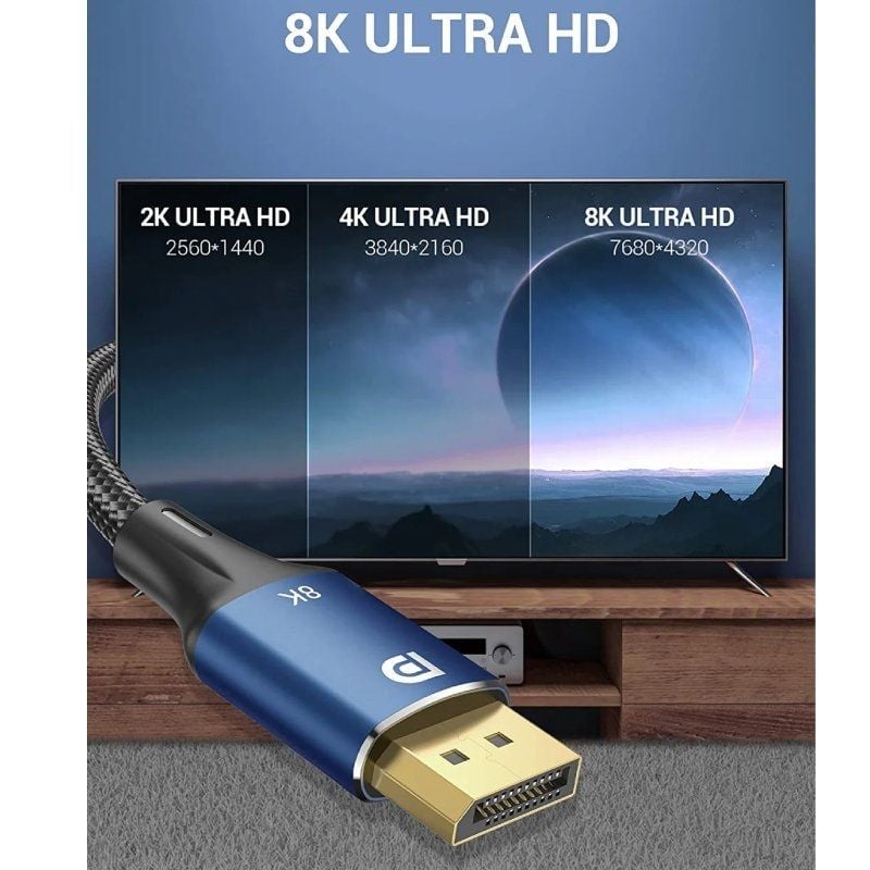 Vention HCELF / Displayport Macho - Displayport 8K Macho / 3m / Azul