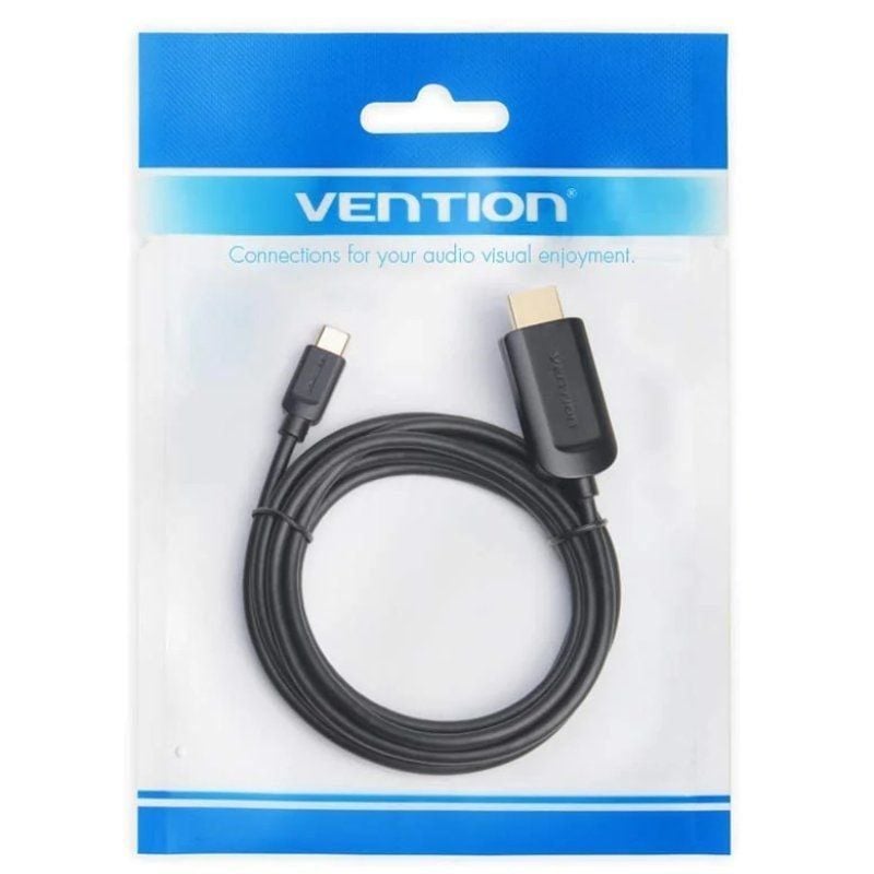 Cabo HDMI 1.4 4K Vention CGUBF / Cabo Conversor USB Tipo C Macho - HDMI Macho / 1m / Preto