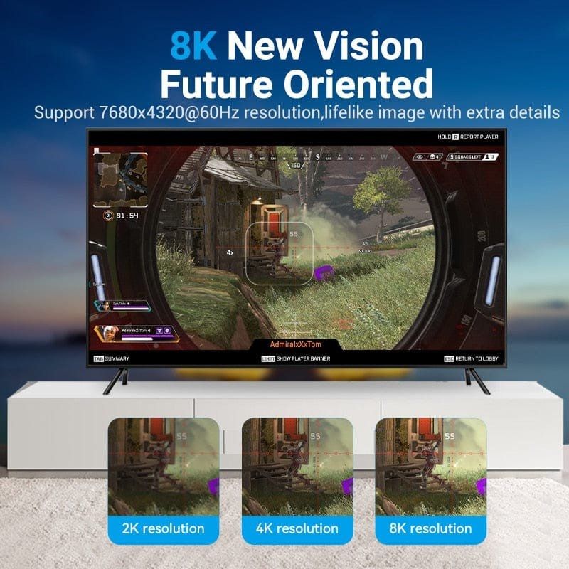 Displayport 2.1 16K Vention HGABI / Displayport Macho - Displayport Macho / 3m / Preto