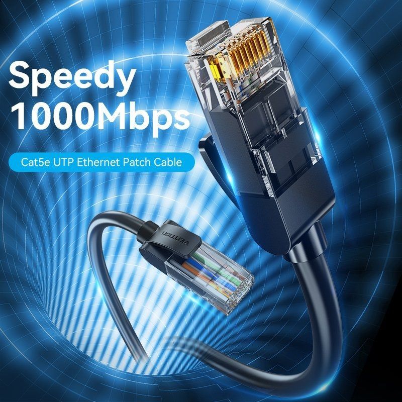 Cabo de Rede RJ45 UTP Vention IABBD Cat.5e / 50cm / Preto