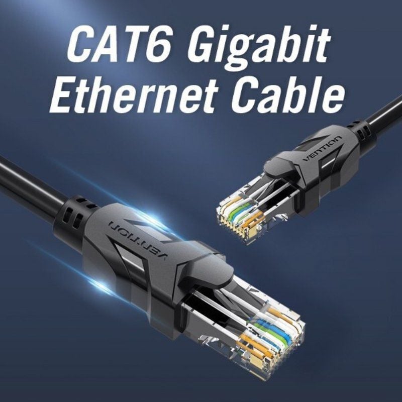 Cabo de Rede RJ45 UTP Vention IBEBT Cat.6 / 30m / Preto
