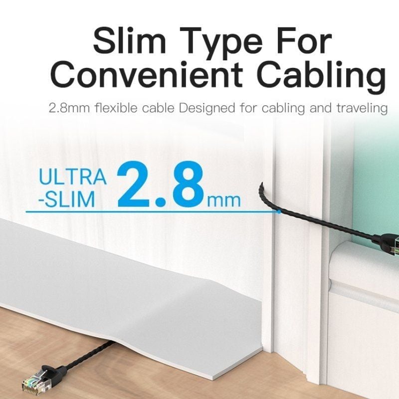 Cabo de Rede RJ45 UTP Vention IBIBF Cat.6a / 1m / Preto