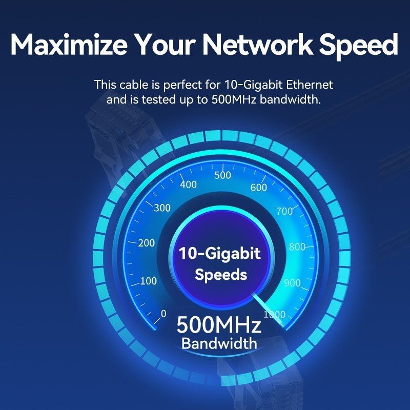 Cabo de Rede RJ45 UTP Vention IBOWF Cat.6a / 1m / Cabeça Rotativa 360º / Branco