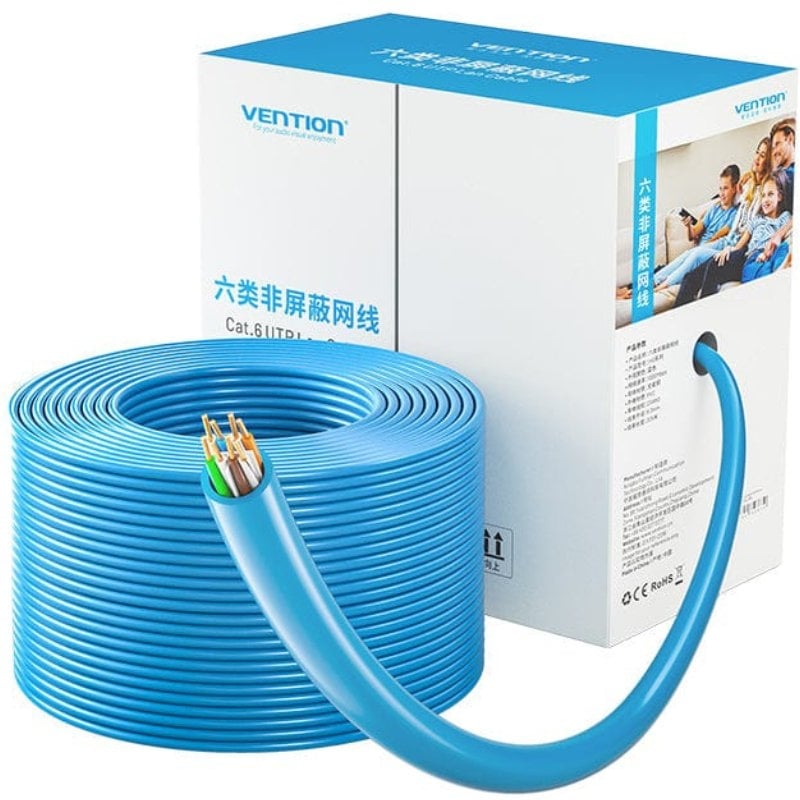 Vention IHBL305 Bobina de Cabo Cat.6 UTP RJ45 / 305m / Azul