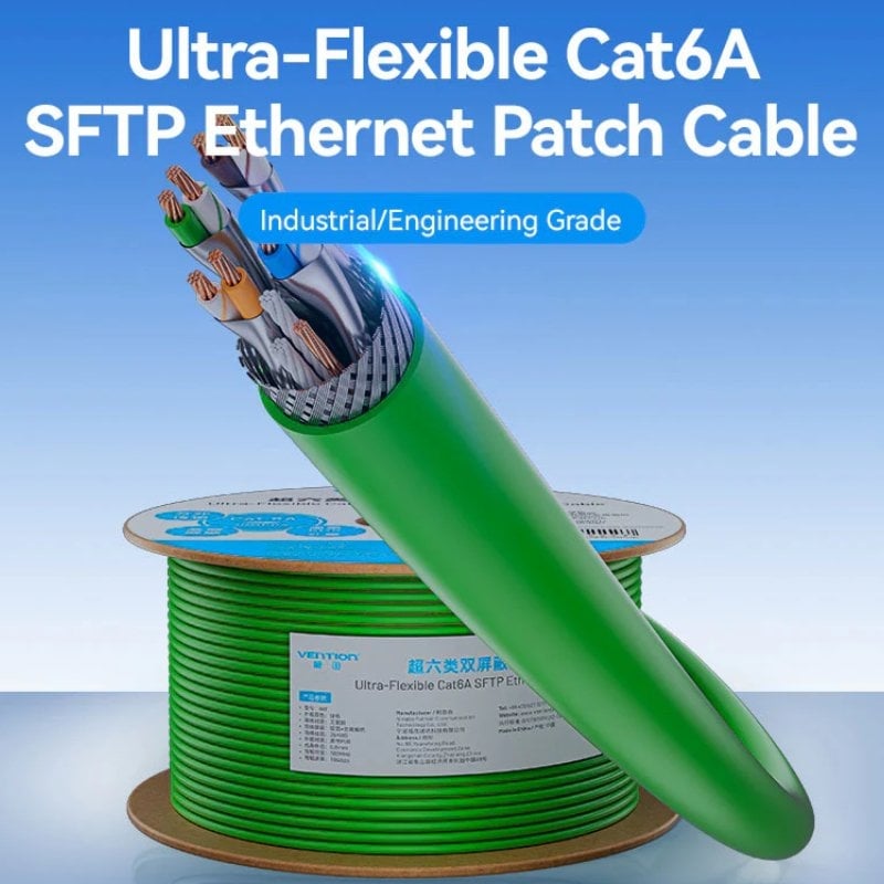 Vention IHTG305 Bobina de Cabo SFTP RJ45 Cat.6a / 305m / Verde