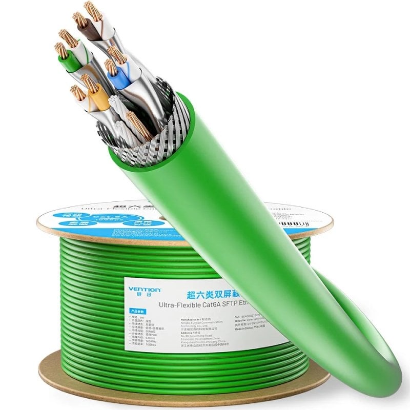 Vention IHTG305 Bobina de Cabo SFTP RJ45 Cat.6a / 305m / Verde