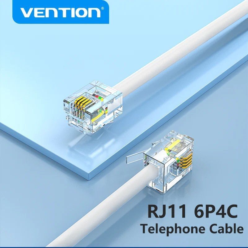 Cabo Telefónico RJ11 6P4C Vention IQBWJ / 5m / Branco