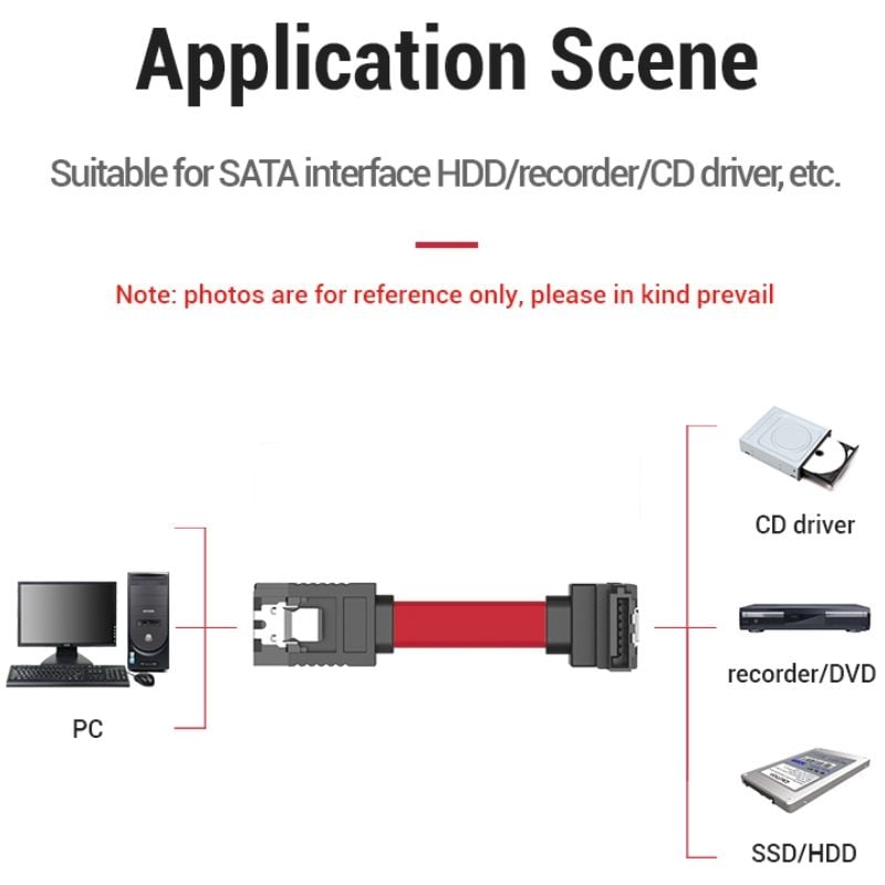 SATA Vention KDDRD / SATA Fêmea - SATA Fêmea / 50cm / Vermelho