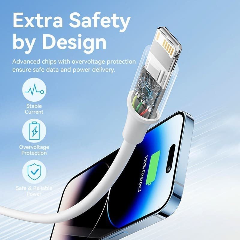 Vention USB 2.0 Lightning LAIWF / Macho USB - Macho Lightning / 480mbps / 1m / Branco