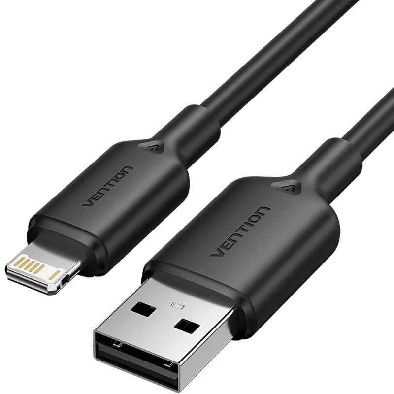 Vention USB 2.0 Lightning LAMBF / Macho USB - Macho Lightning / 480mbps / 1m / Preto