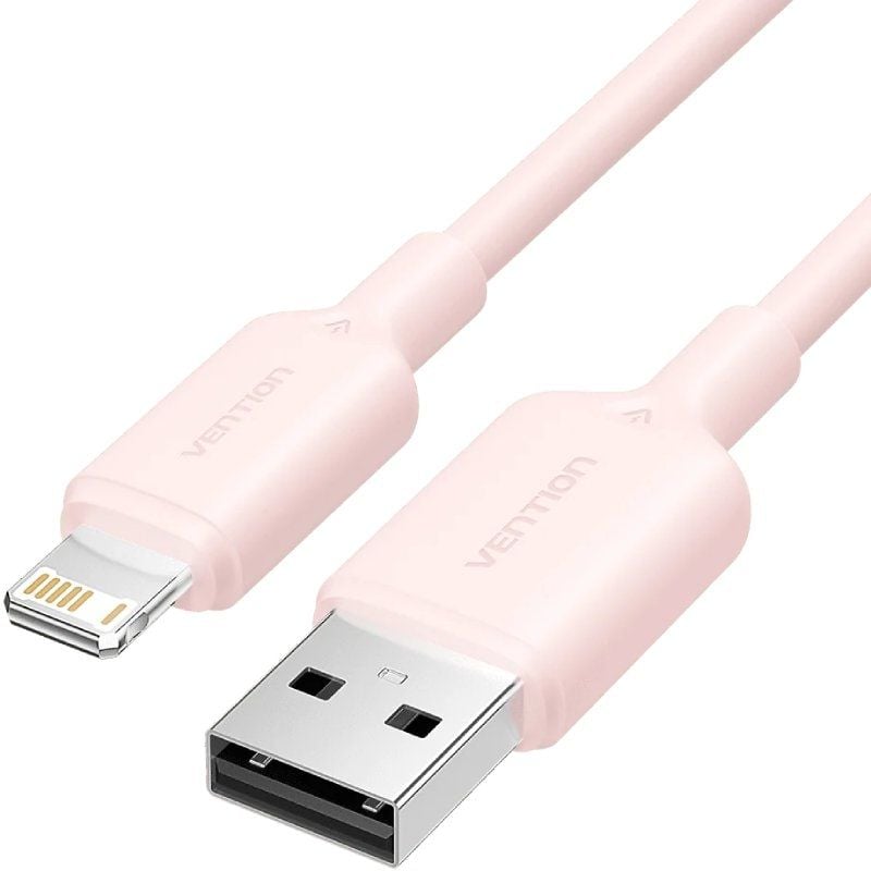 Lâmpada de Retenção USB 2.0 Lightning / Macho USB - Macho Lightning / 480mbps / 2m / Rosa