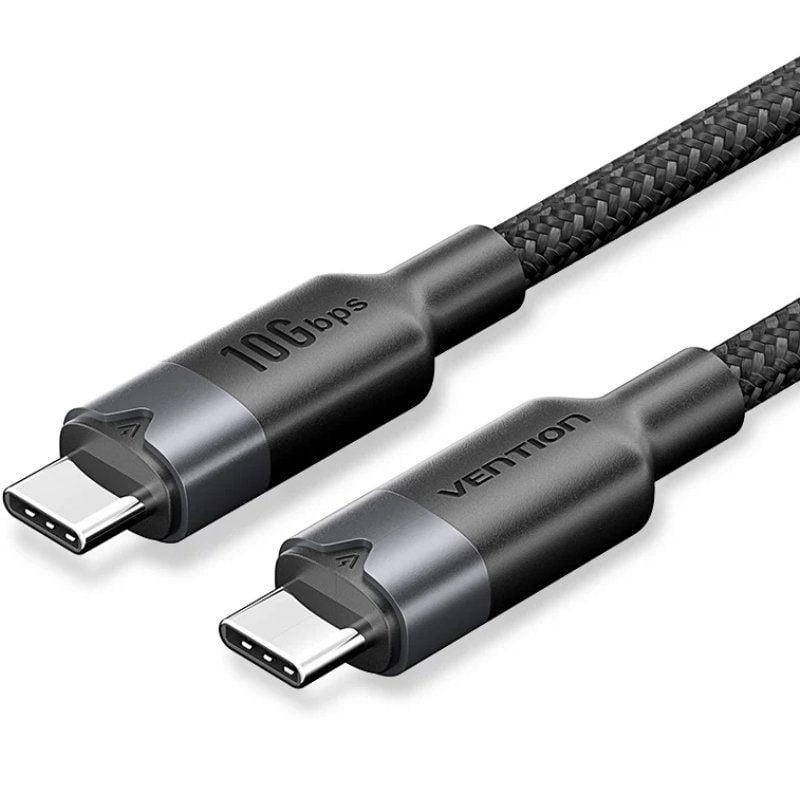 USB 3.2 Type-c 5A Vention TRGBH / USB Type-c Macho - USB Type-c Macho / Até 100W / 10gbps / 2m / Pr…