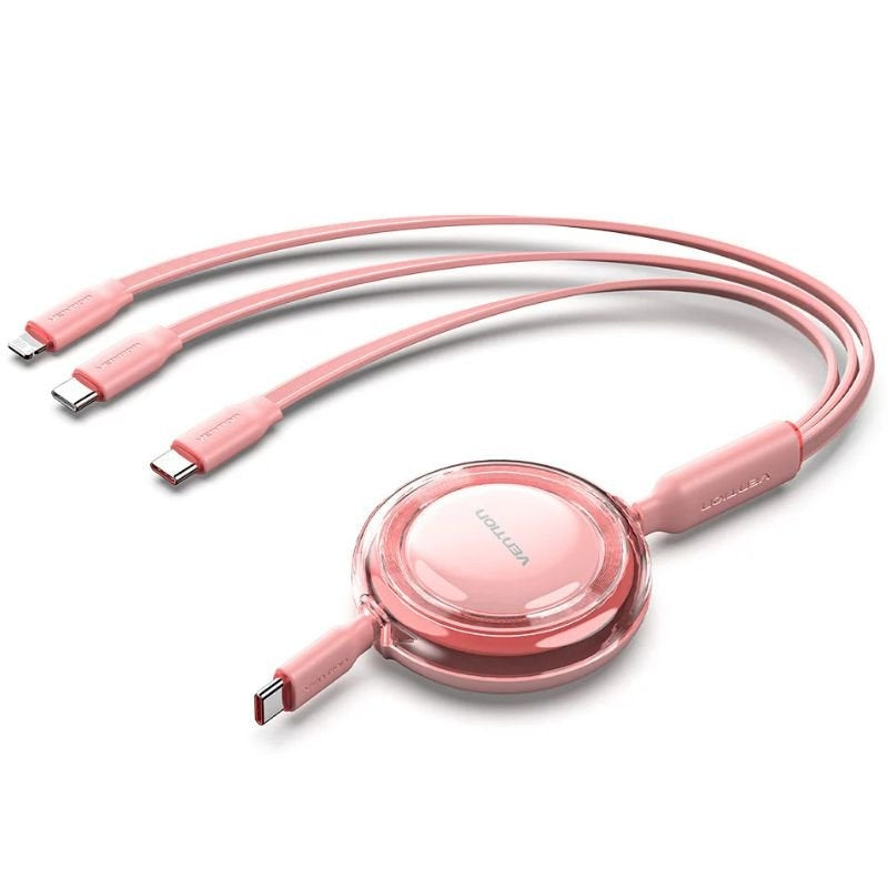 USB Type-c 2.0 5A Vention TRJPBE / USB Type-c Macho - 3x USB Type-c Macho / Até 100W / 480mbps / 1,…