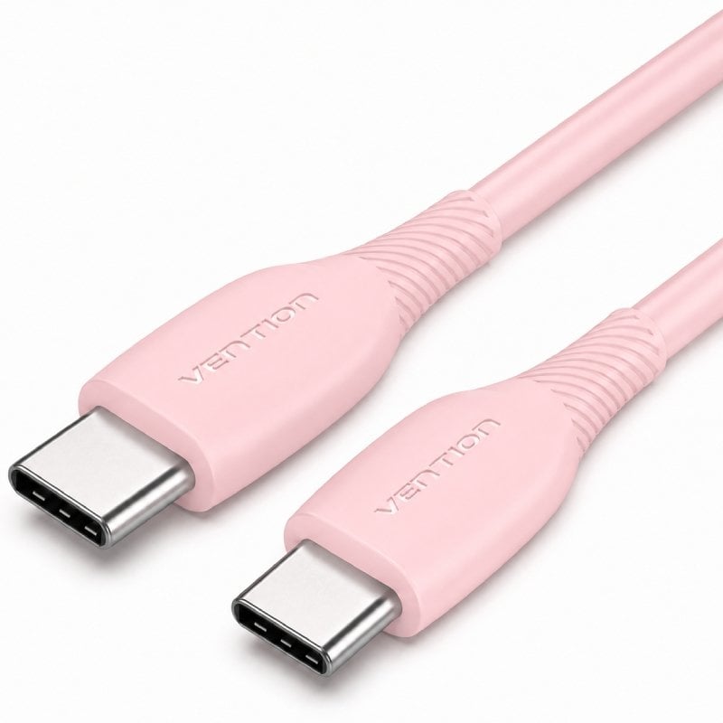 Cabo USB 2.0 Tipo C Vention TRVPF / USB Tipo C Macho - USB Tipo C Macho / Até 60 W / 480 Mbps / 1 M…