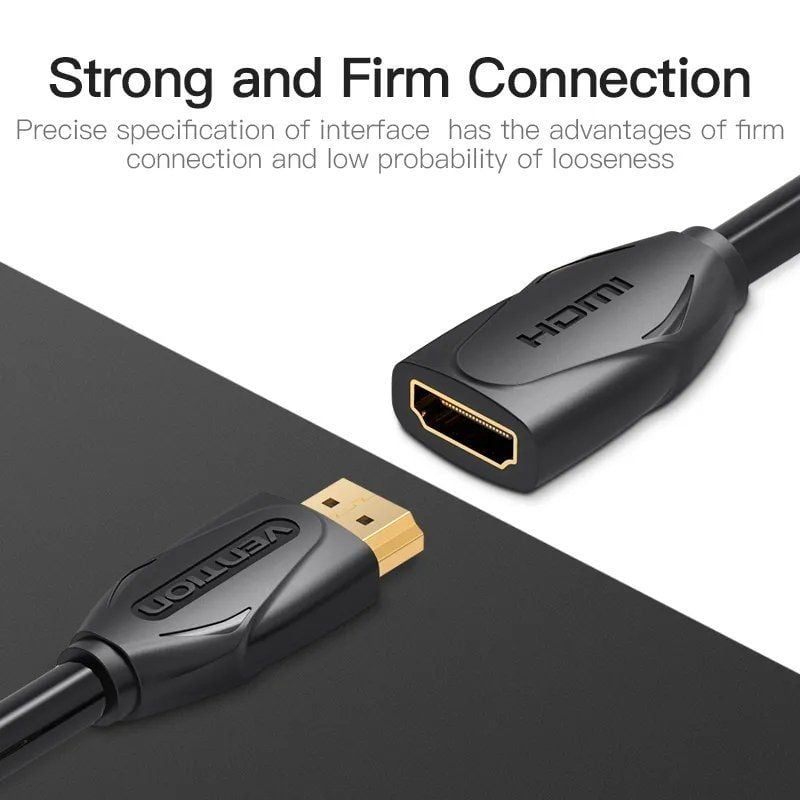 Cabo de Extensão HDMI Vention Vaa-b06-b100 / HDMI Macho - HDMI Fêmea / 1m / Preto