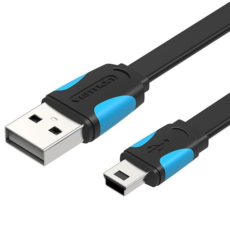 Cabo USB 2.0 Vention Vas-a14-b200 / Mini USB Macho - USB Macho / Até 10W / 480mbps / 2m / Azul e Pr…