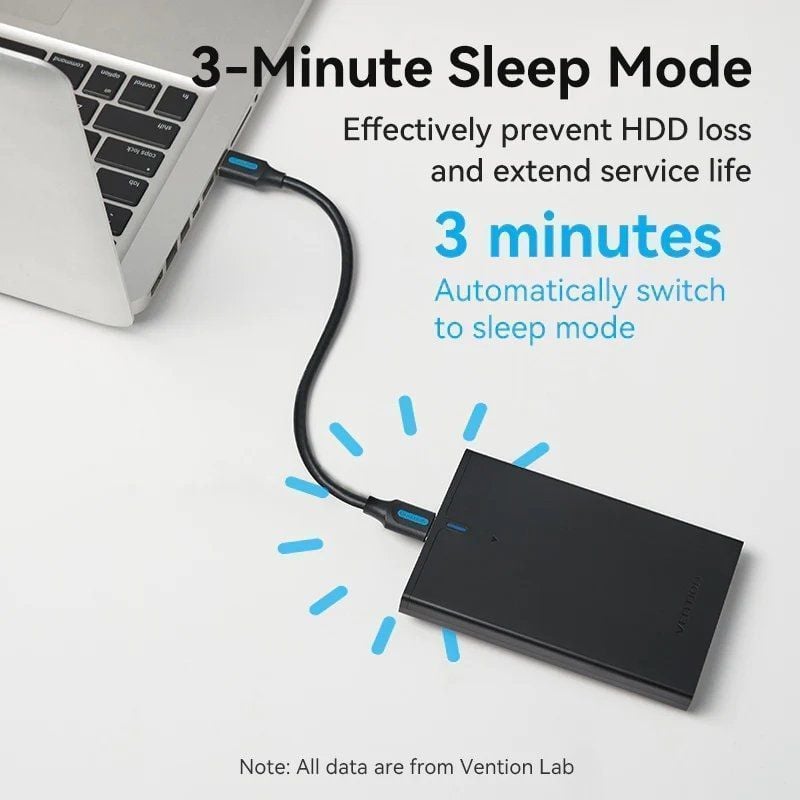 Vention KPAB0 Caixa para Unidade de Disco Rígido Externa de 2,5" / USB 3.0 Micro USB / sem Parafusos