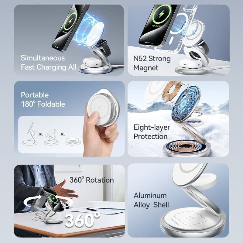 Base de Carregamento sem Fios / Magsafe Vention FGEI0 / 15W