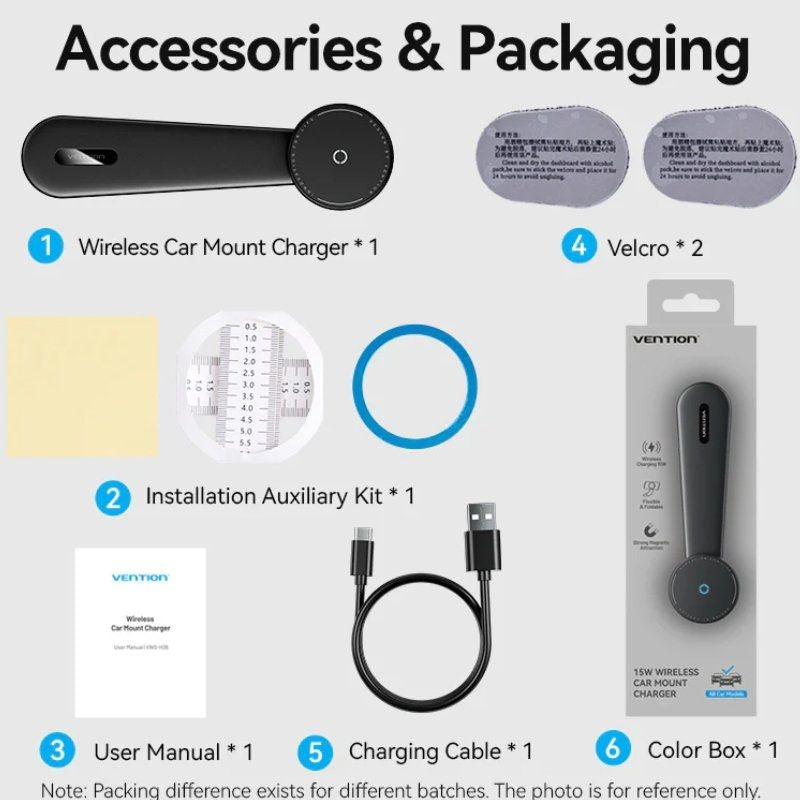 Carregador sem Fios para Automóvel Vention KSKB0 / 15W