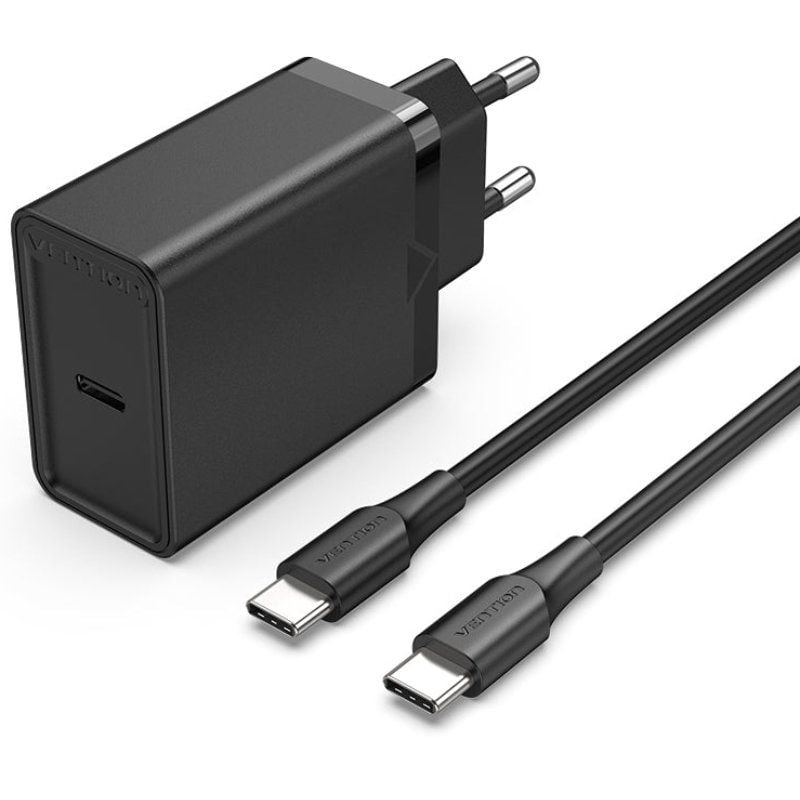 Carregador de Parede Vention Fahbf-eu / 1xusb Type-c + 2x Cabo USB Type-c / 25W