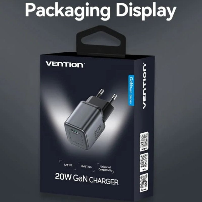 Carregador de Parede Gan Vention Fevh0-eu / 1xusb Type-c / 20W