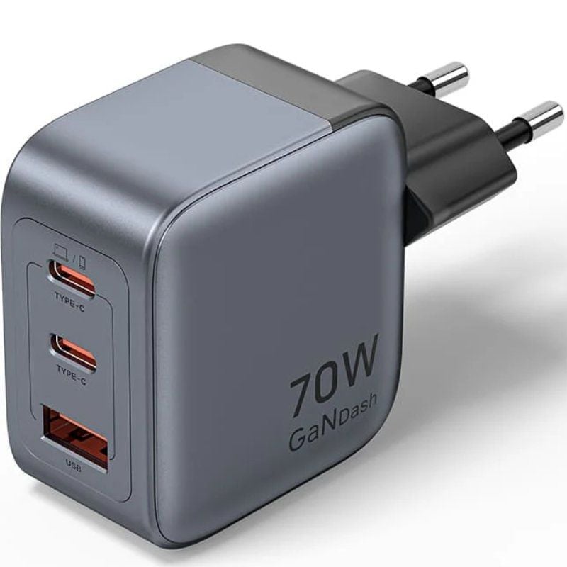 Carregador de Parede Gan Vention Fexh0-eu / 2xusb Type-c / 1xusb / 70W