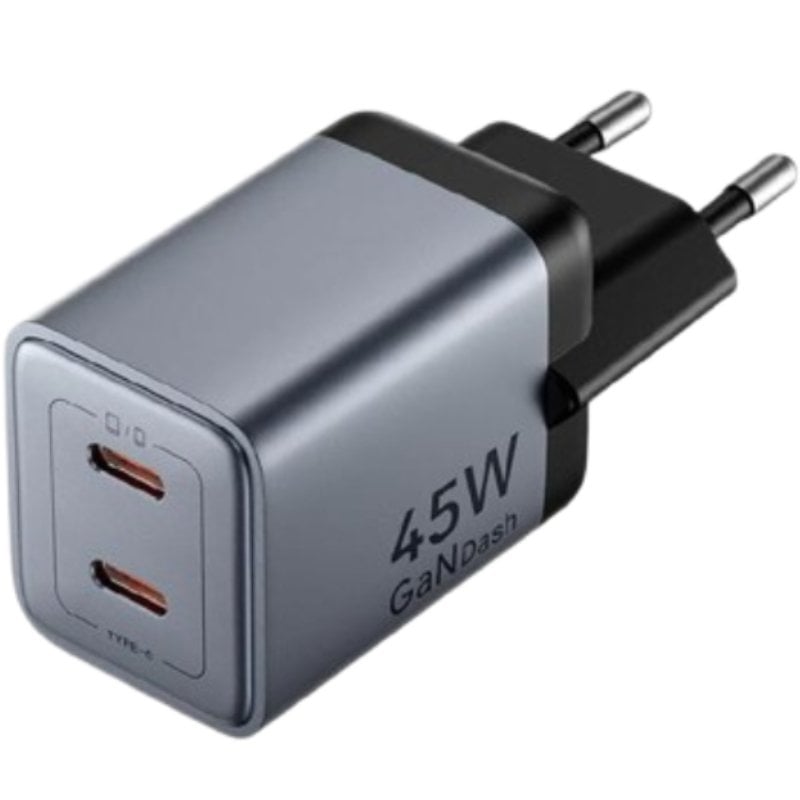 Carregador de Parede Gan Vention Tz-fcdh0-eu / 2xusb Type-c + Cabo USB Type-c / 45W