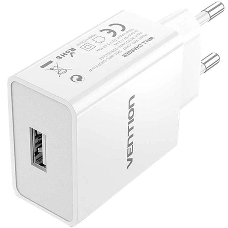 Carregador de Parede Vention Wml-ch07-eu-w / 1xusb / 12W