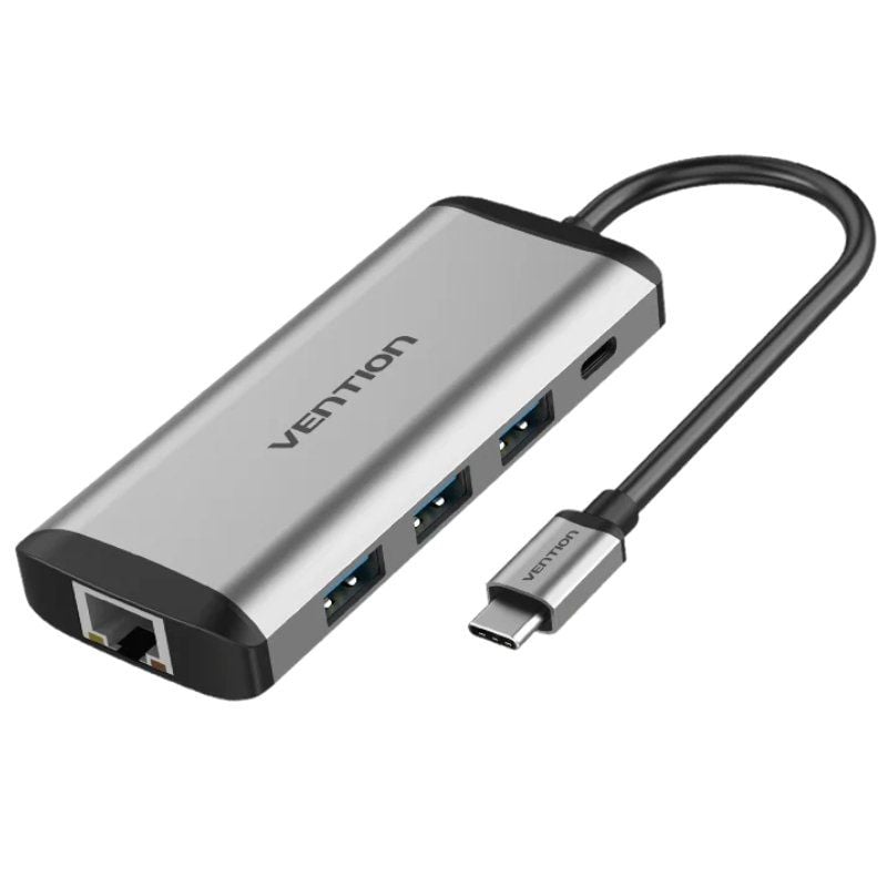 Base de Ligação USB Tipo C Vention THAHB / 1xhdmi 4K / 3xusb / 1xusb Tipo C PD / 1xrj45 / 1xleitor…