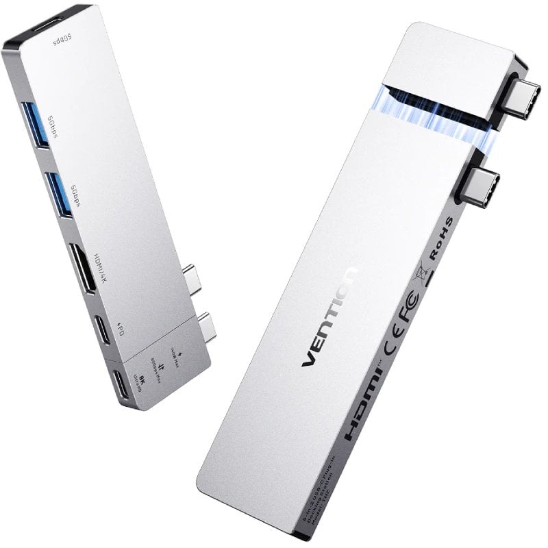Base de Ligação USB Tipo C Vention THZH0 / 1xhdmi 4K / 2xusb / 2xusb Tipo C / 1xthunderbolt / 1xusb…