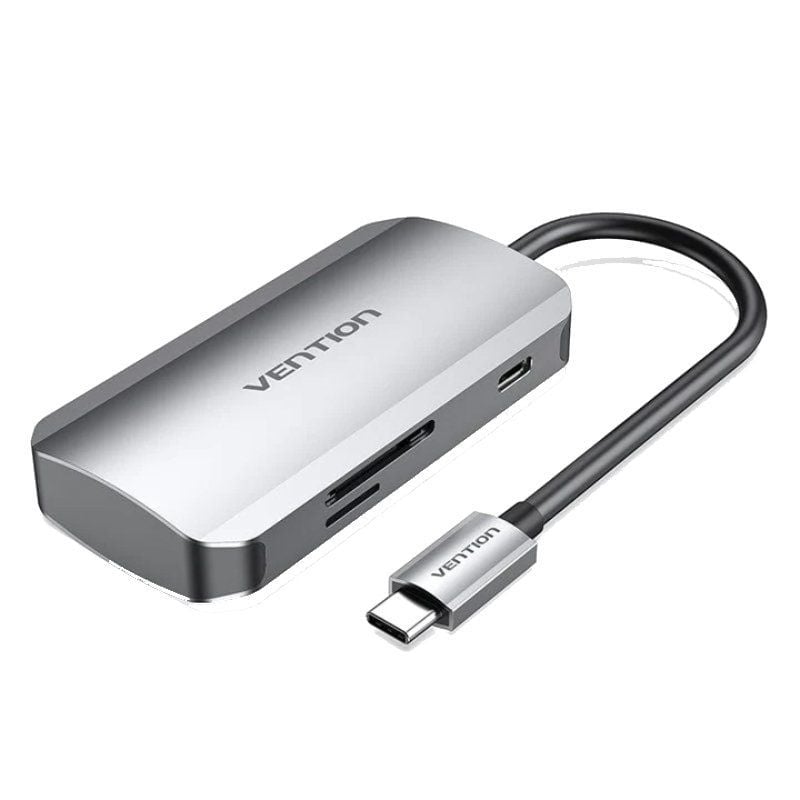 Docking USB Type-c Vention TNHHB / 3xusb / 1xusb Type-c PD / 1xsd e Leitor de Cartões Microsd / Cin…
