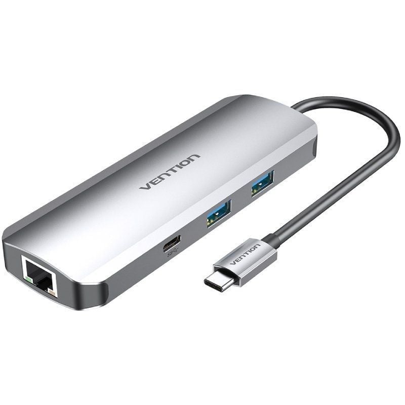 Base de Ligação USB Type-c Vention TOMHB / 1xhdmi 4K / 2xusb / 1xusb Type-c / 1xusb Type-c PD / 1xr…