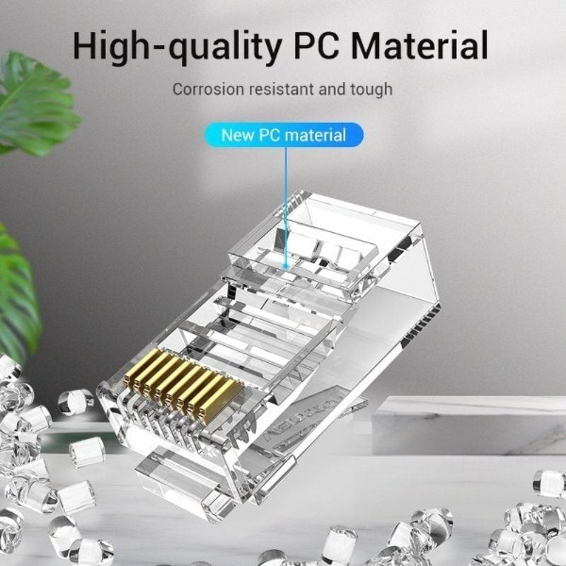 Conector RJ45 Vention Idbr0-50 / Cat.5e / 50 Pçs.