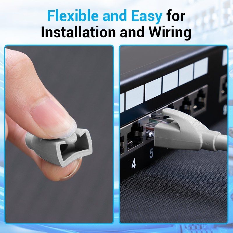 Capa Protetora RJ45 Vention Iodh0-50 / 50 Pcs / Cinzento