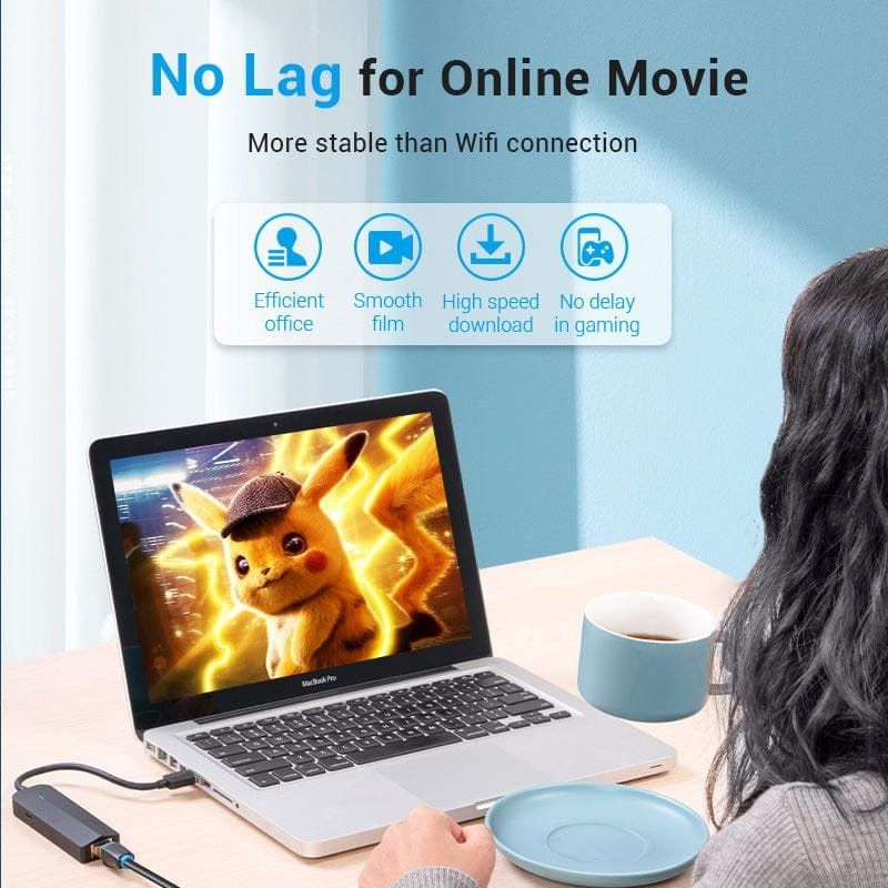 Hub USB 3.0 Vention CHNBB / RJ45 / 3xusb / 1xmicrousb PD