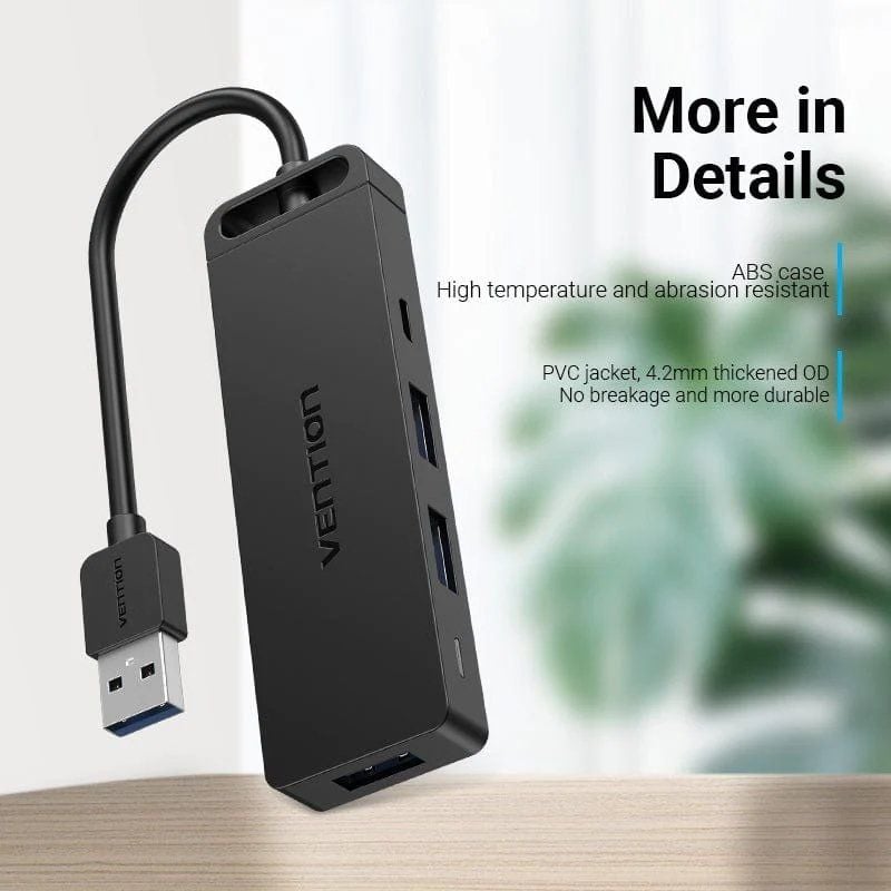 Docking USB 3.0 Vention CHVBB / 3xusb / 1xmicrousb PD / 1xleitor de Cartões / Preto