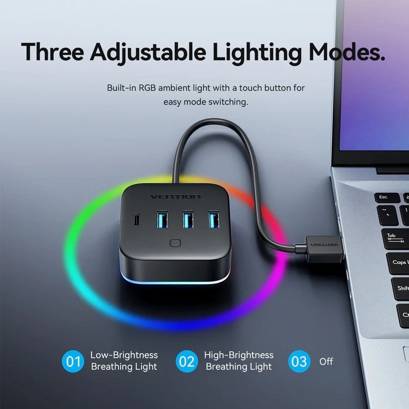 Hub USB 3.0 Vention CHZBC / 3xusb / 1xusb Type-c / 1xusb Type-c PD