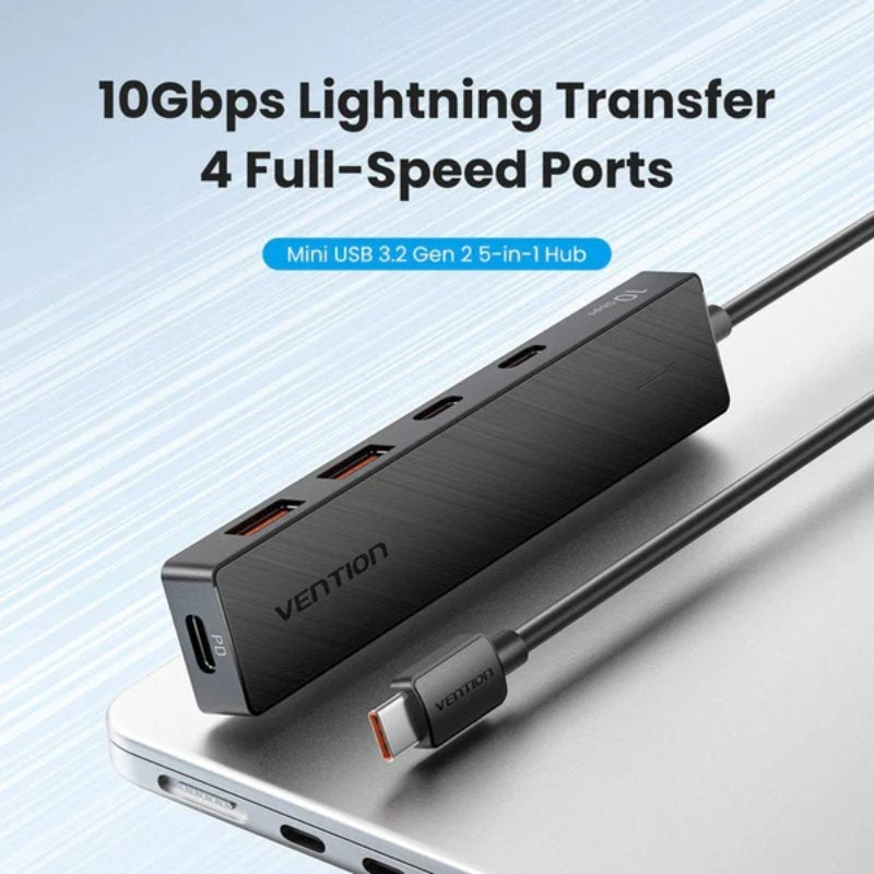 Hub USB Tipo C 3.2 Vention CKDBB / 2xusb / 2xusb Tipo C / 1xusb Tipo C PD