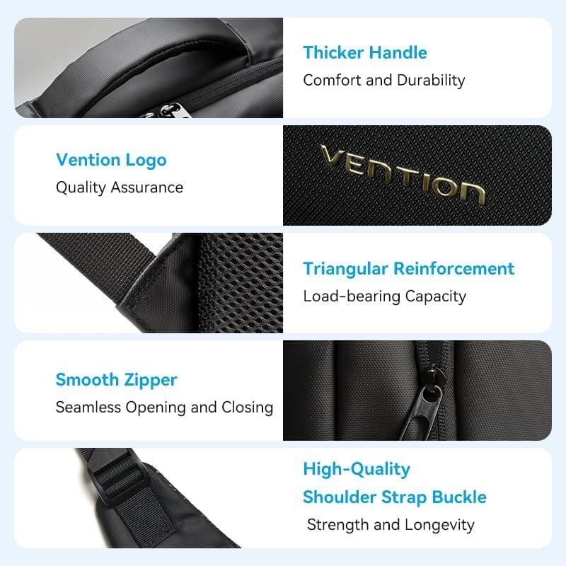 Vention KRRB0 Mochila para Portátil Até 15,6" / 20L / À Prova de Água / Preto