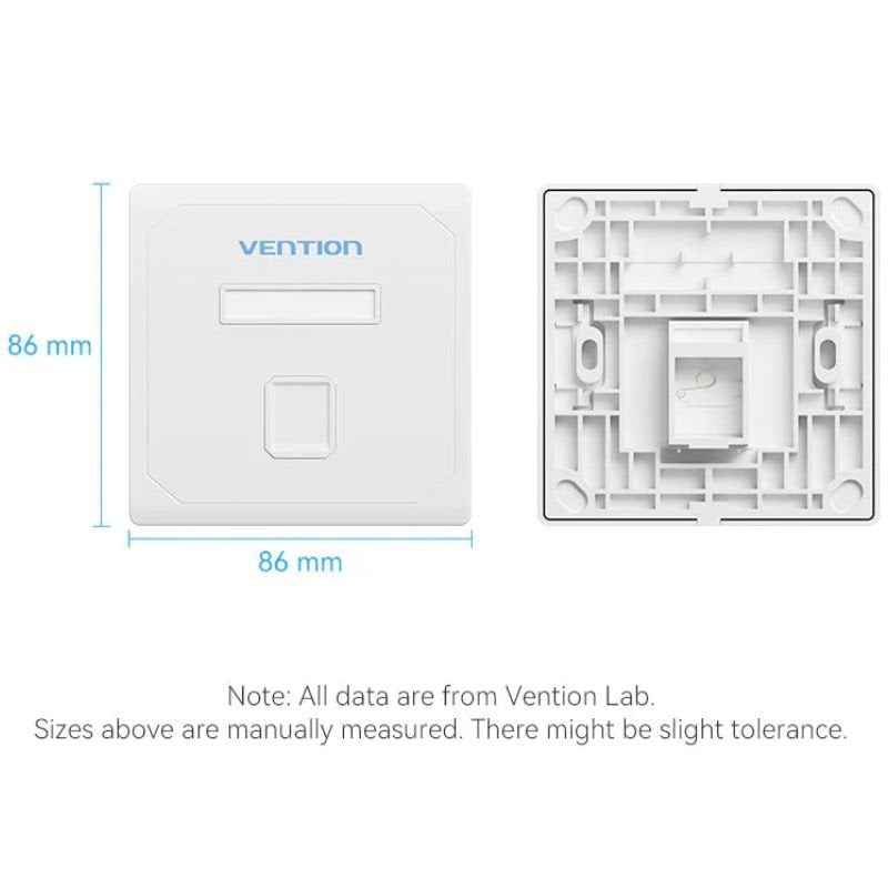 Placa de Parede Keystock Vention IFDW0 / 1 Porta RJ45
