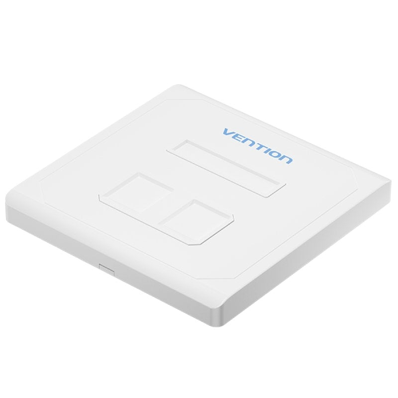Placa de Parede Keystock Vention IFEW0 / 2 Portas RJ45