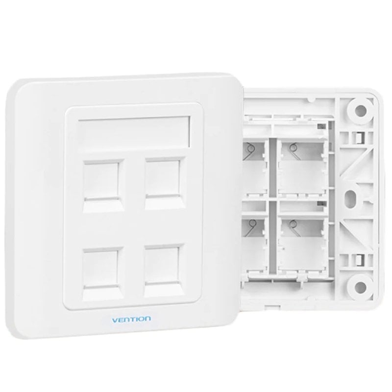 Placa de Parede Tipo 86 Vention IFFW0 / 4 Portas RJ45