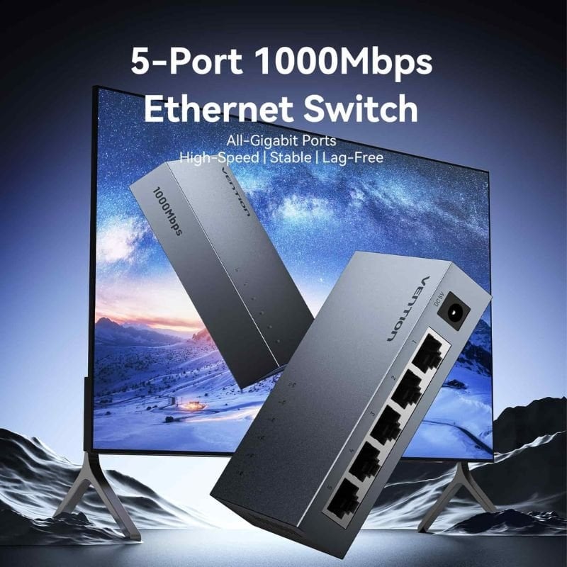 Switch Vention Itdh0-eu 5 Portas / Rj-45 10 / 100 / 1000