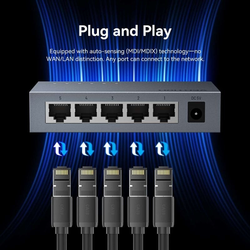 Switch Vention Itdh0-eu 5 Portas / Rj-45 10 / 100 / 1000