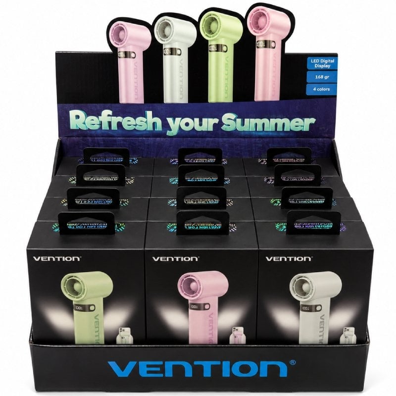 Conjunto de 12 Ventiladores de Mão Vention Pbe-pack2 / 100 Velocidades